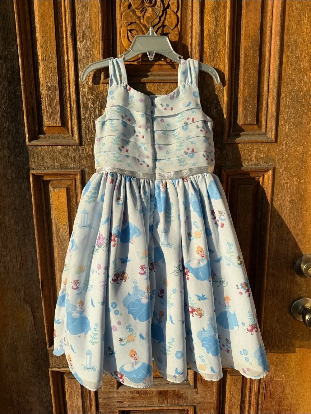 Disney Princess Cinderella Dress Blue Satin Twirl Dress Girls Size 4